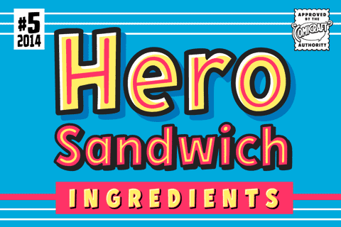 Hero Sandwich Ingredients font